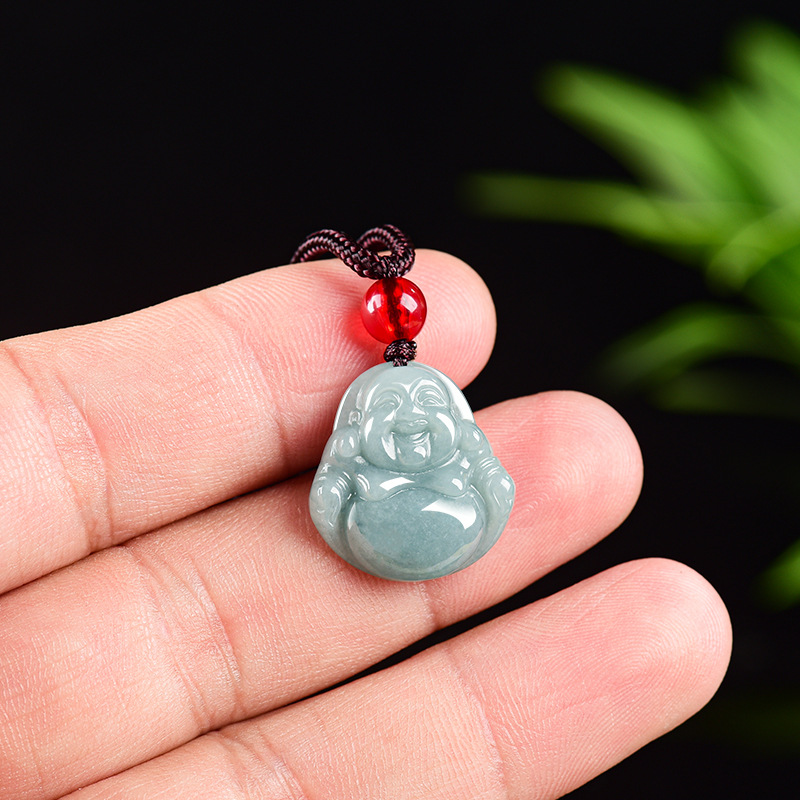 Vintage Fashion Jewelry Necklaces - Kalung Liontin Buddha Guanyin Giok Myanmar