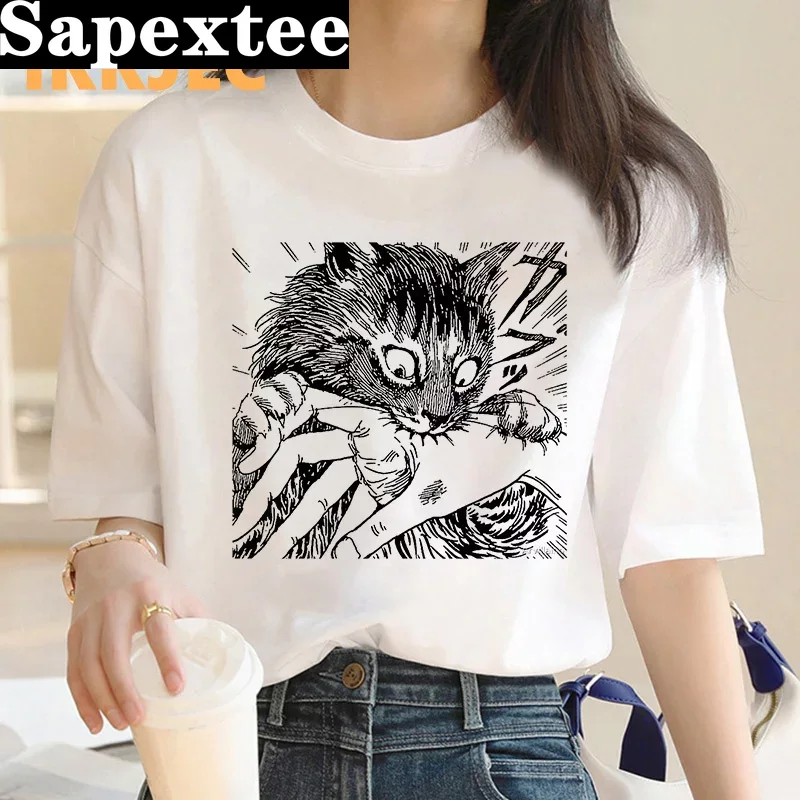 Tie Dye Shirt Vintage - Junji ito kaus wanita harajuku kawaii