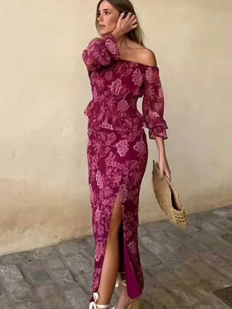 Vintage Fashion In 2025 - Set Dua Potong Cetak Elegan Seksi