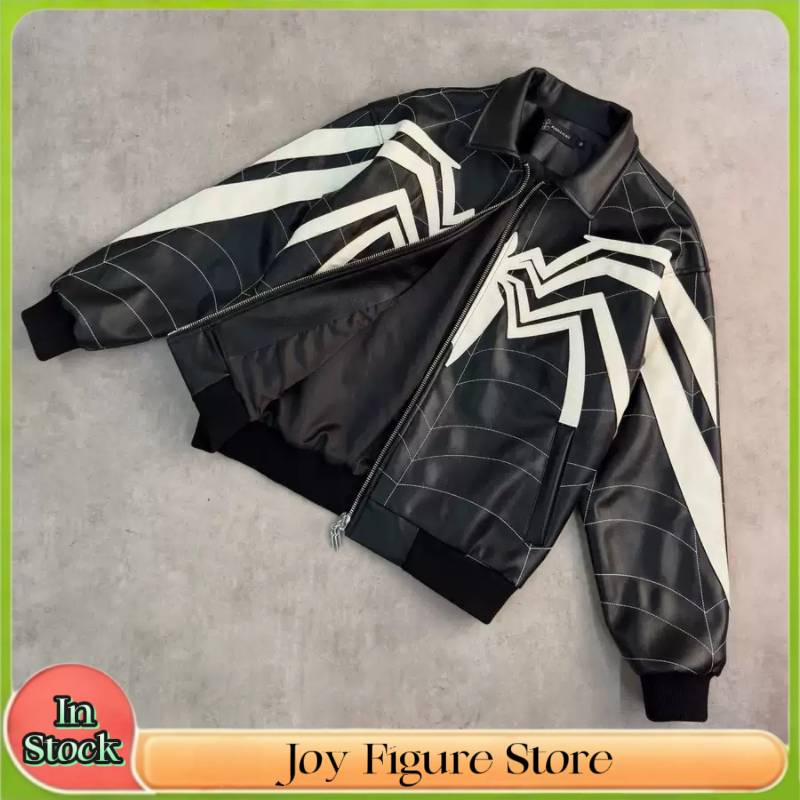 Vintage Fashion Tv - Jaket Kulit PU Gothic Spiderweb Vintage