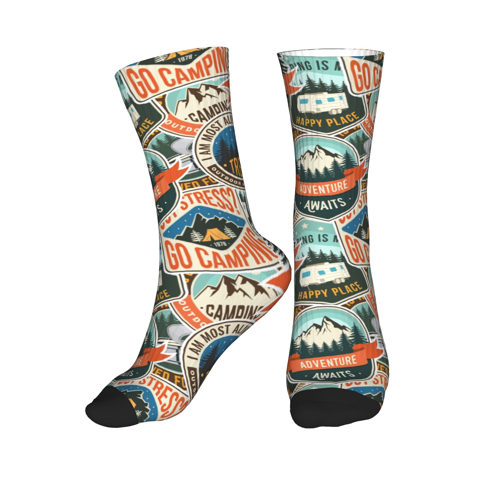 Vintage Fashion Dresses - Kaus Kaki Pria Vintage Motif Gunung