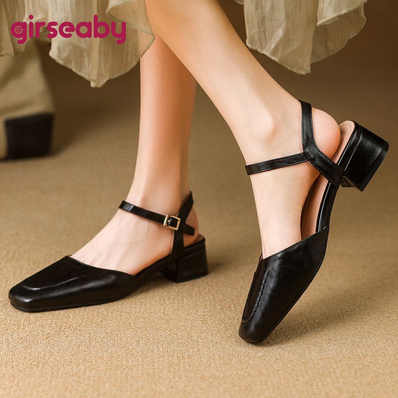 Vintage Fashion In 2025 - Girseaby 2025 Sandal Wanita Ujung Persegi