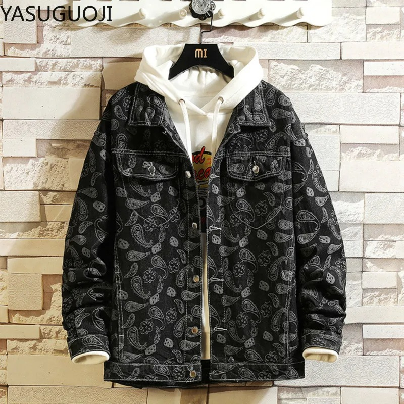 Vintage Fashion In Japan - Jaket Denim Cetak Antik Jepang Musim