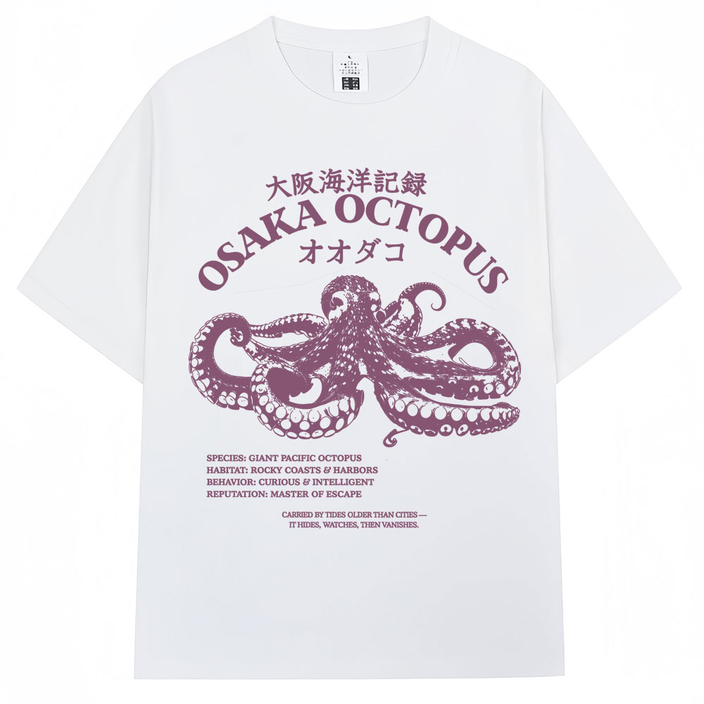 Vintage Fashion Osaka - Kaos Gaya Jepang Osaka Octopus untuk