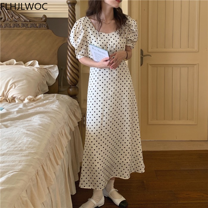 Gaun Maxi Panjang Chic Korea P - Vintage Fashion Korea ulasan dan harga