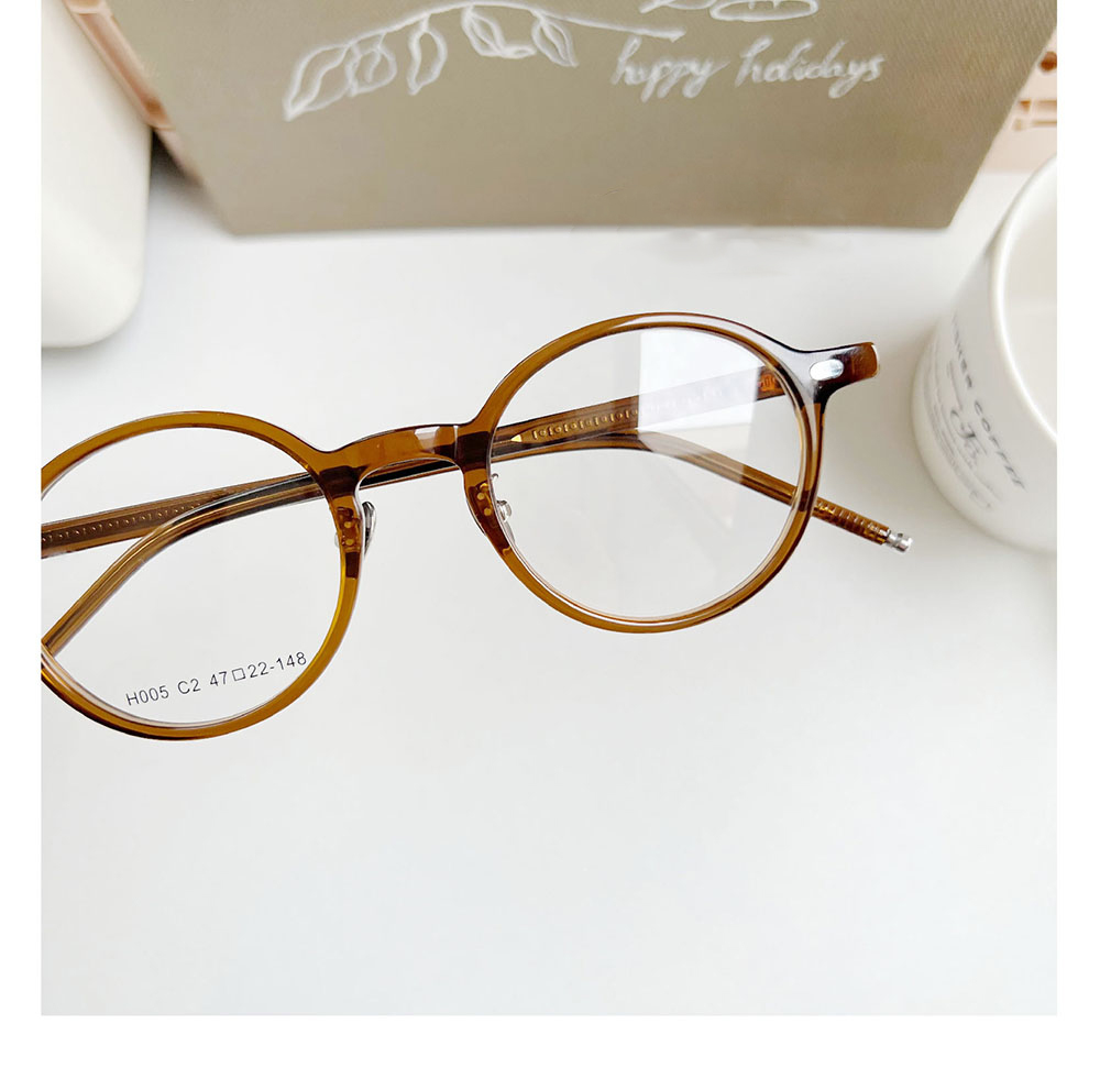 Bingkai Kacamata Asetat Bulat  - Vintage Fashion Korea ulasan dan harga