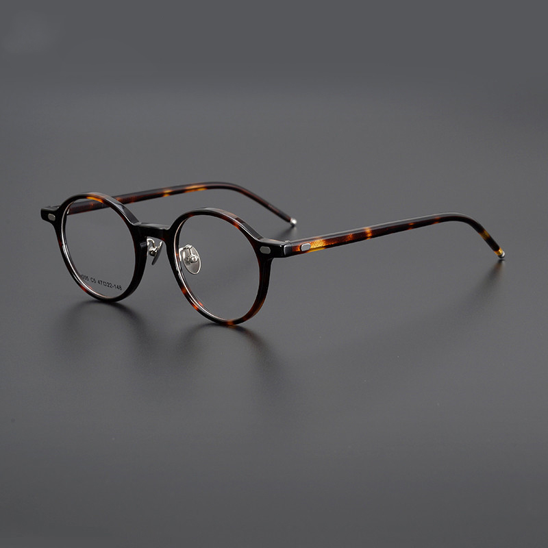 Bingkai Kacamata Asetat Bulat  - Vintage Fashion Korea ulasan dan harga