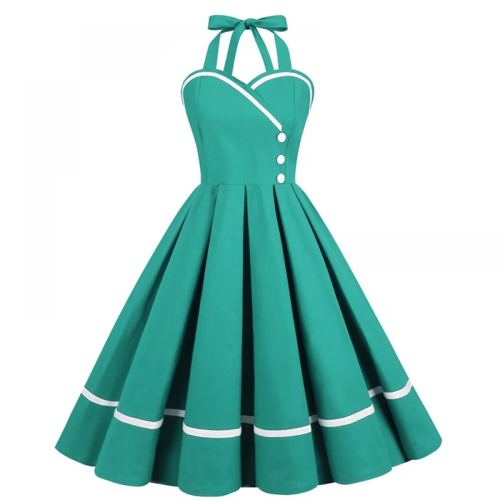 Gaun Retro Halloween 50S 60S 8 - Vintage Fashion Dresses ulasan dan harga