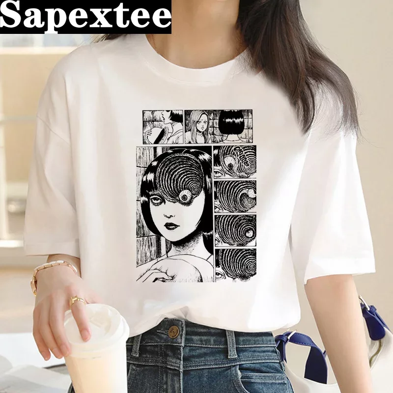 Junji ito kaus wanita harajuku - Tie Dye Shirt Vintage ulasan dan harga