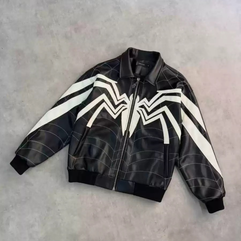 Jaket Kulit PU Gothic Spiderwe - Vintage Fashion Tv ulasan dan harga