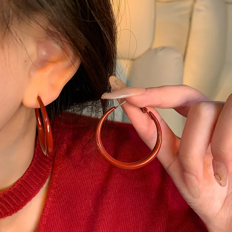Anting Simpai Lingkaran Geomet - Vintage Fashion Korea ulasan dan harga