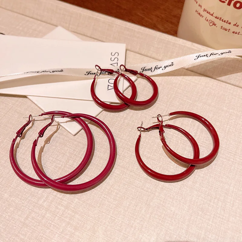Anting Simpai Lingkaran Geomet - Vintage Fashion Korea ulasan dan harga
