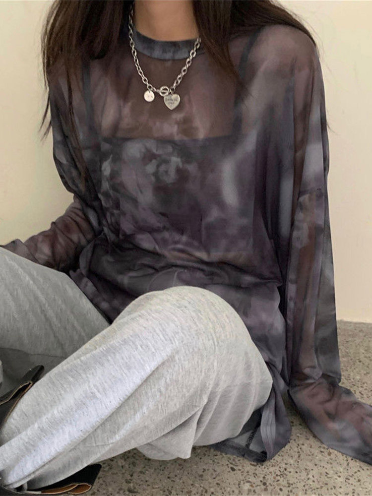 Kaus wanita lengan panjang, Ka - Tie Dye Shirt Vintage ulasan dan harga