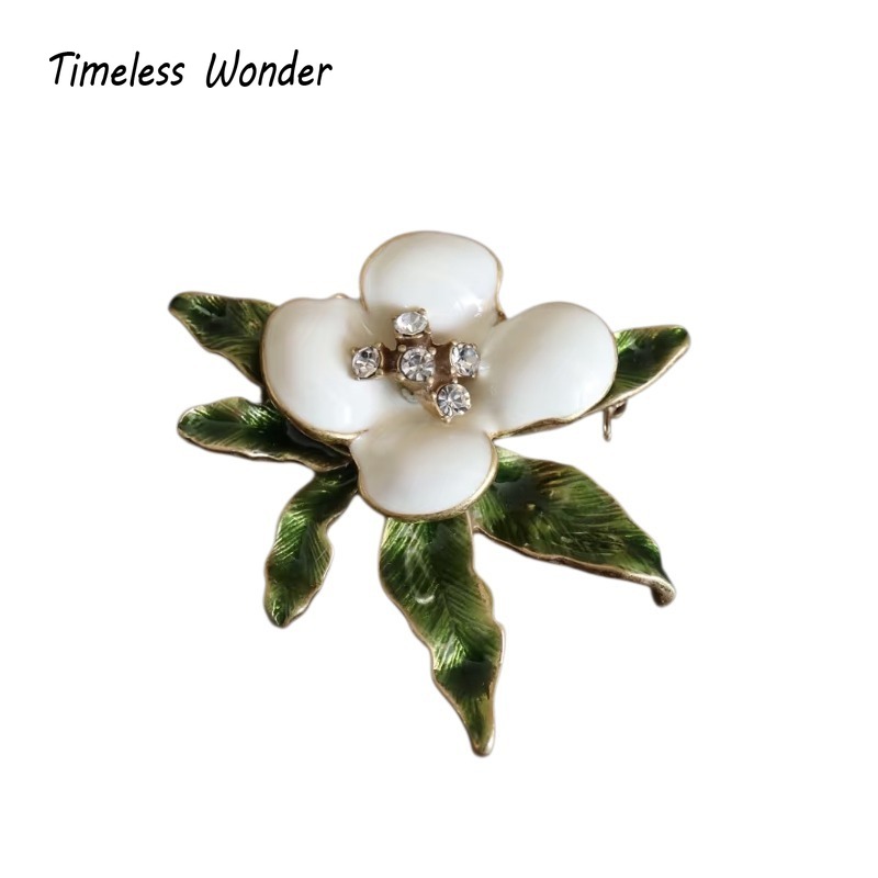 Bros Pin Bunga Zirkon Enamel R - Vintage Fashion Runway ulasan dan harga
