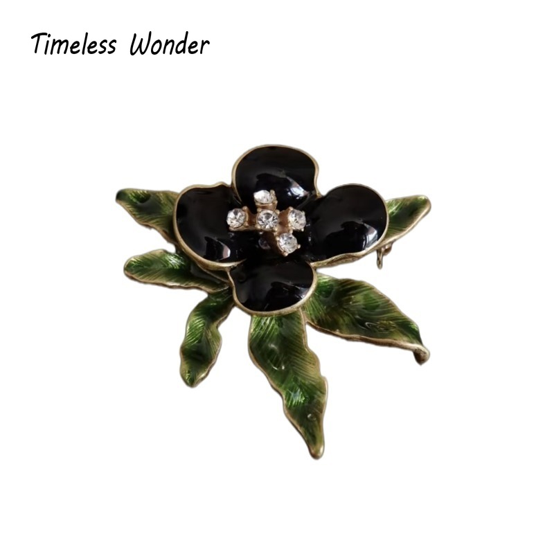 Bros Pin Bunga Zirkon Enamel R - Vintage Fashion Runway ulasan dan harga