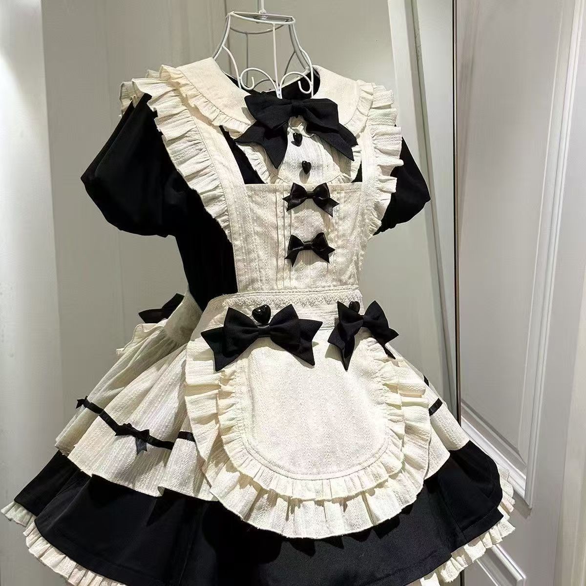 Gaun Kerah Boneka Lengan Puff  - Vintage Fashion Japan ulasan dan harga