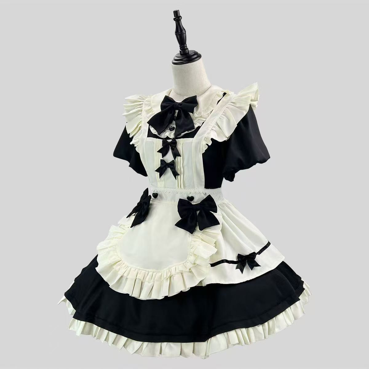 Gaun Kerah Boneka Lengan Puff  - Vintage Fashion Japan ulasan dan harga