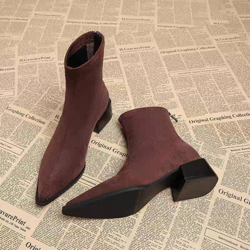 Sepatu Bot Wanita Hak Rendah M - Vintage Fashion Dresses ulasan dan harga