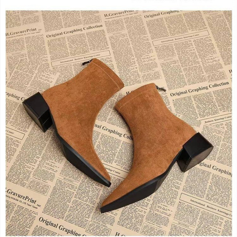 Sepatu Bot Wanita Hak Rendah M - Vintage Fashion Dresses ulasan dan harga