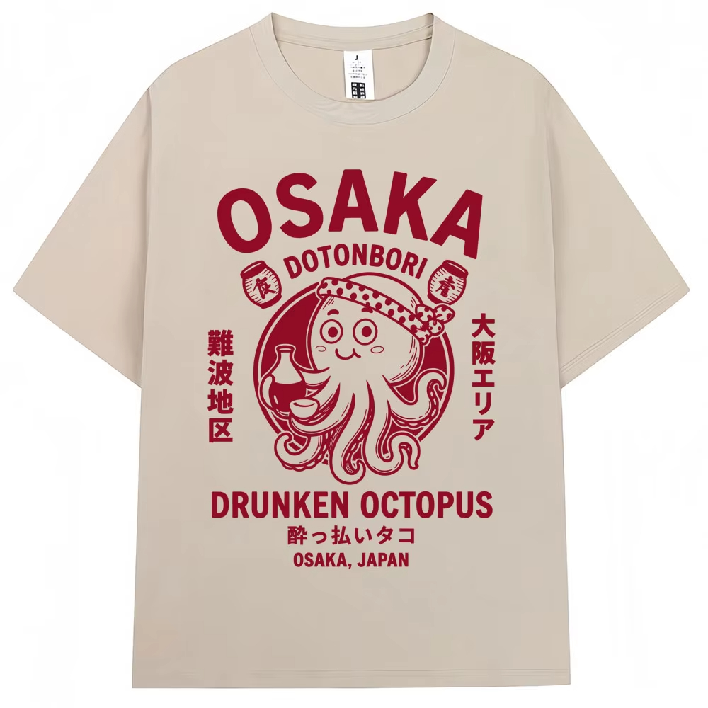 Kaos Grafis Gurita Mabuk Gaya  - Vintage Fashion Osaka ulasan dan harga