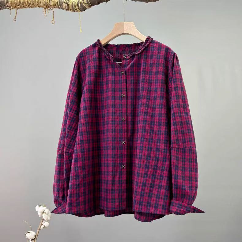 Kemeja kotak-kotak wanita Jepa - Vintage Fashion In Japan ulasan dan harga