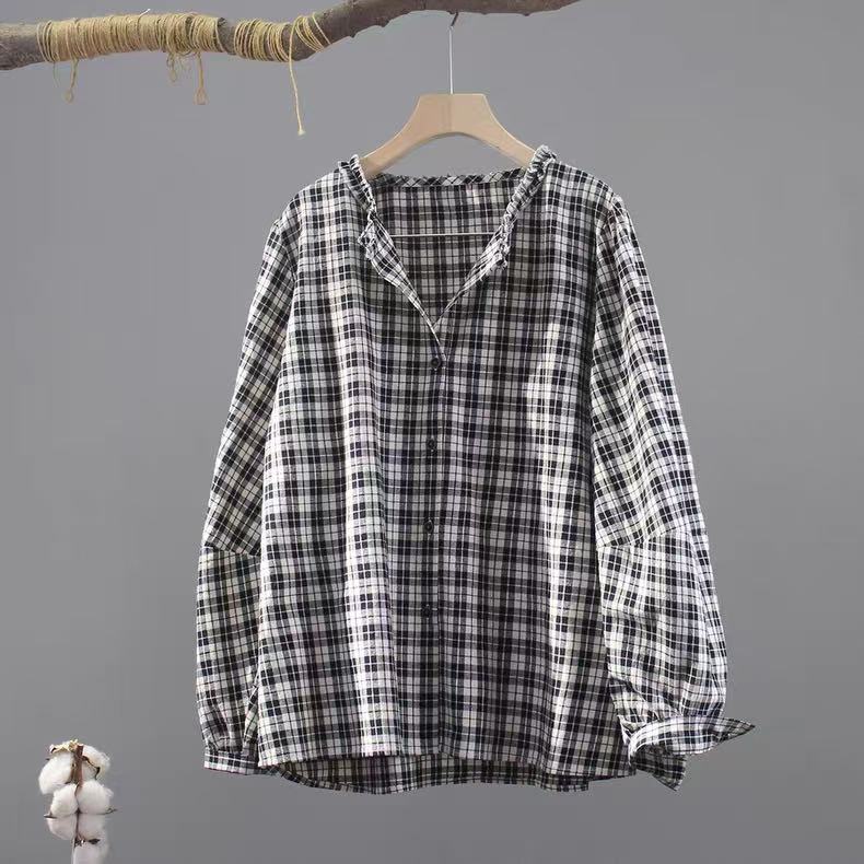 Kemeja kotak-kotak wanita Jepa - Vintage Fashion In Japan ulasan dan harga