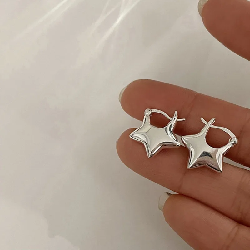 Anting-anting Hoop Pentagram k - Vintage Fashion Korea ulasan dan harga