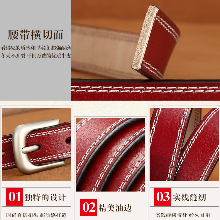 Sabuk kulit asli Vintage wanit - Vintage Fashion Korea ulasan dan harga