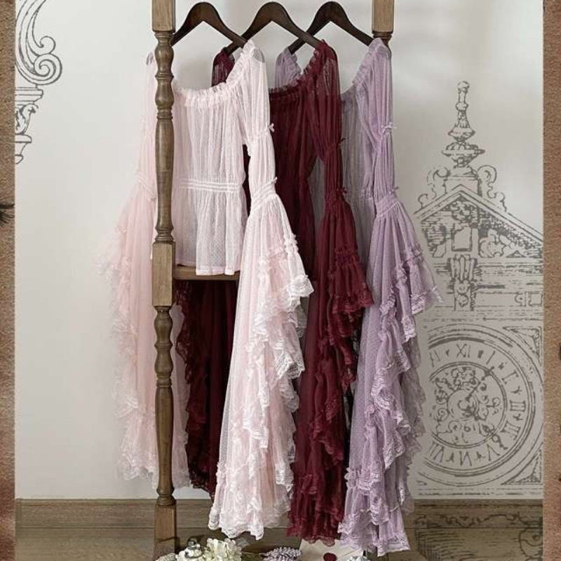Kemeja Lolita Elegan Vintage V - Vintage Fashion Japan ulasan dan harga