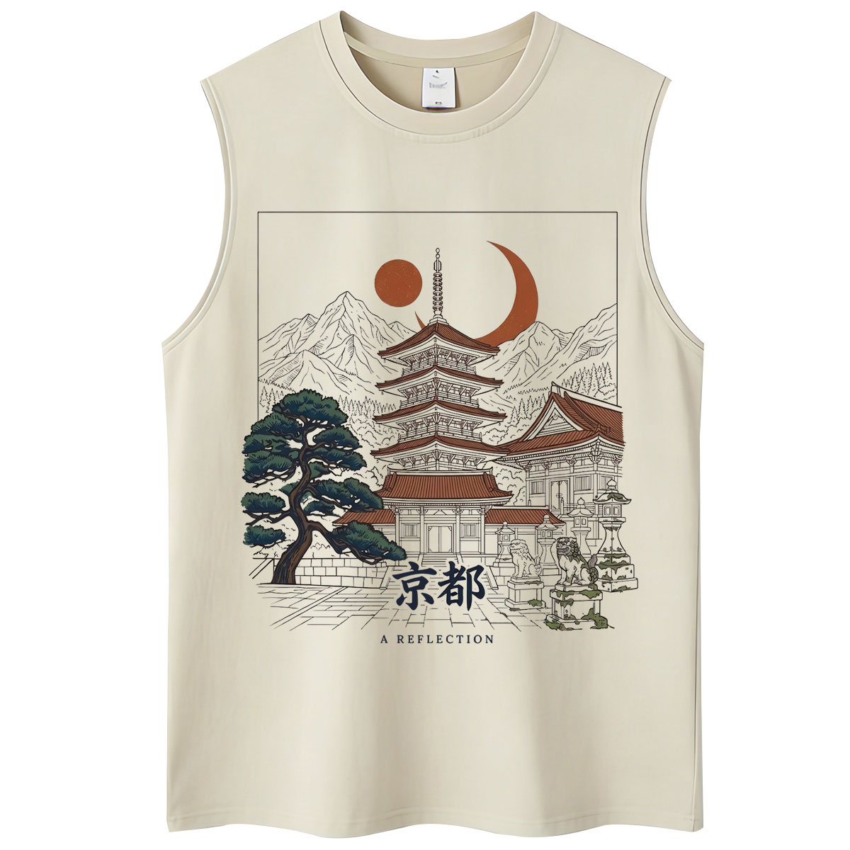 Kaos Tanpa Lengan Katun Longga - Vintage Fashion Osaka ulasan dan harga