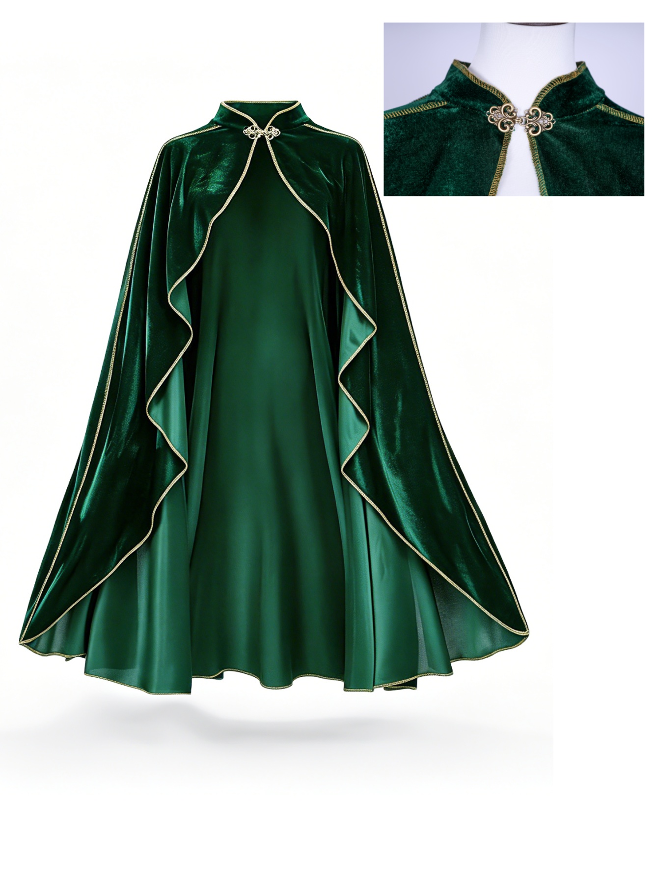 Jubah Beludru Hijau Vintage Wa - Vintage Fashion Dresses ulasan dan harga