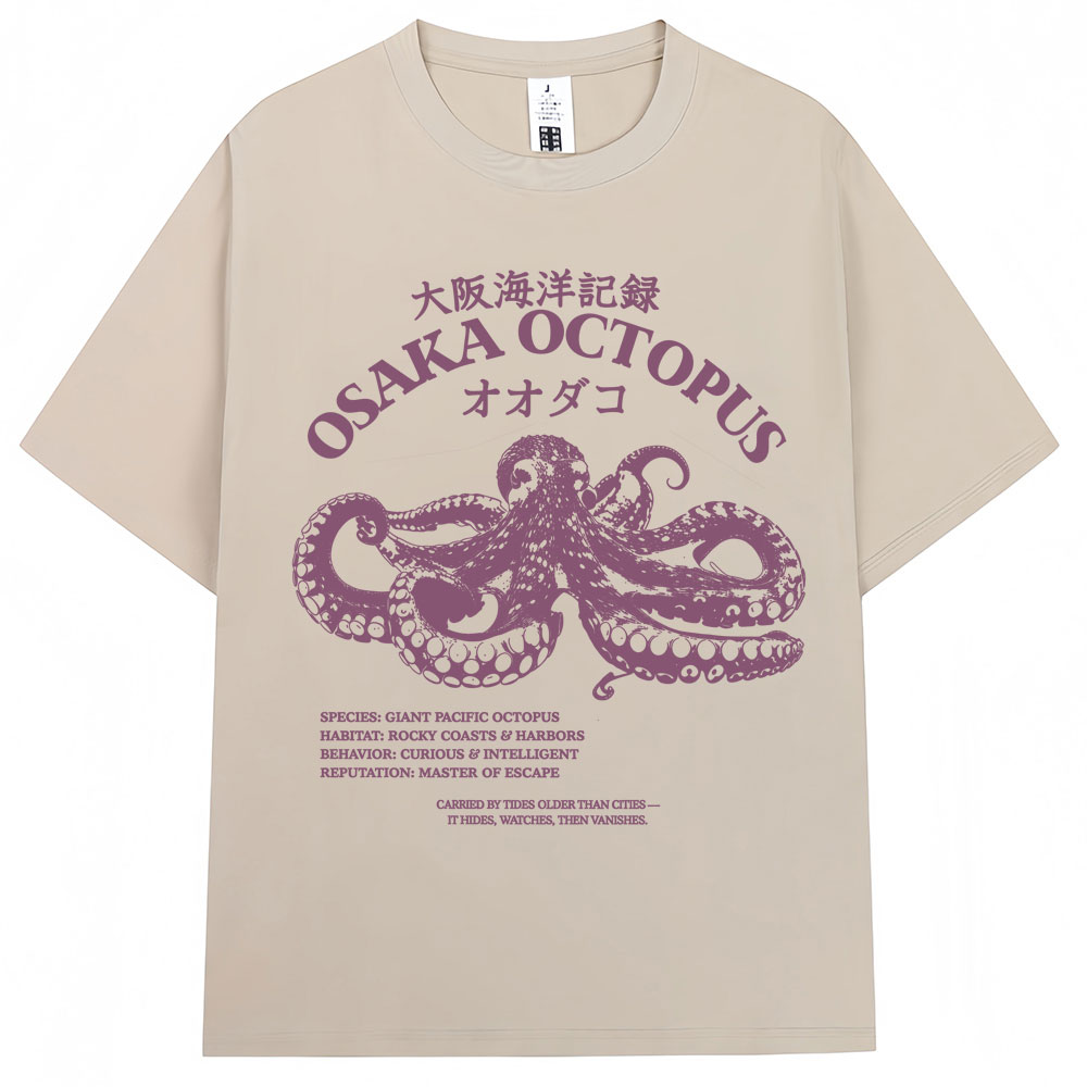 Kaos Gaya Jepang Osaka Octopus - Vintage Fashion Osaka ulasan dan harga