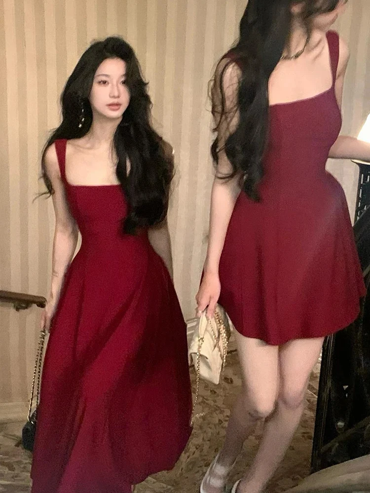 Gaun Mini bertali tanpa lengan - Vintage Fashion Korea ulasan dan harga