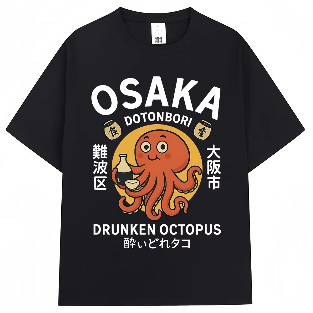 Kaos Grafis Gaya Jepang dengan - Vintage Fashion Osaka ulasan dan harga