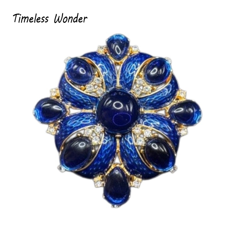 Bros Pin Kaca Geometris Zirkon - Vintage Fashion Runway ulasan dan harga
