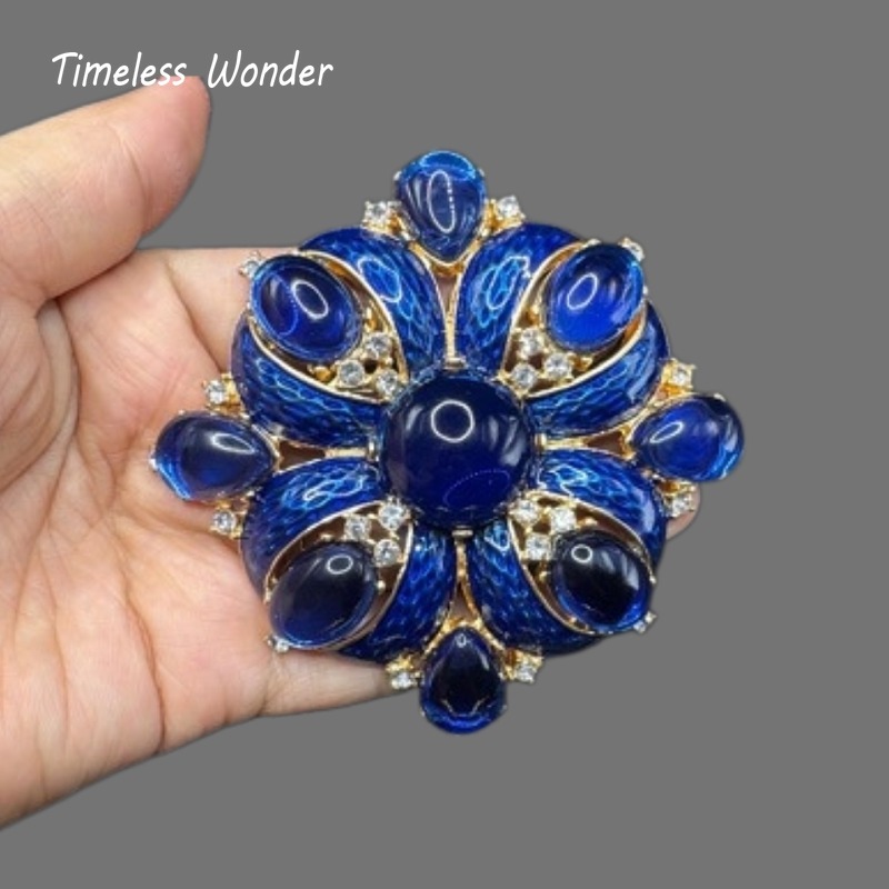 Bros Pin Kaca Geometris Zirkon - Vintage Fashion Runway ulasan dan harga